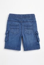 TOY STORY Navy Blue Knit Denim Shorts - Image 5